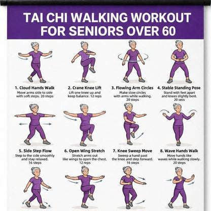 🔥Tai Chi Chair Workout Chart for Seniors (16 x 24 inches)