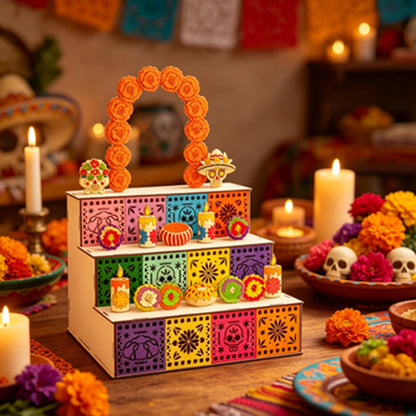 🎃🏵️Day of the Dead Wooden Altar Display Set