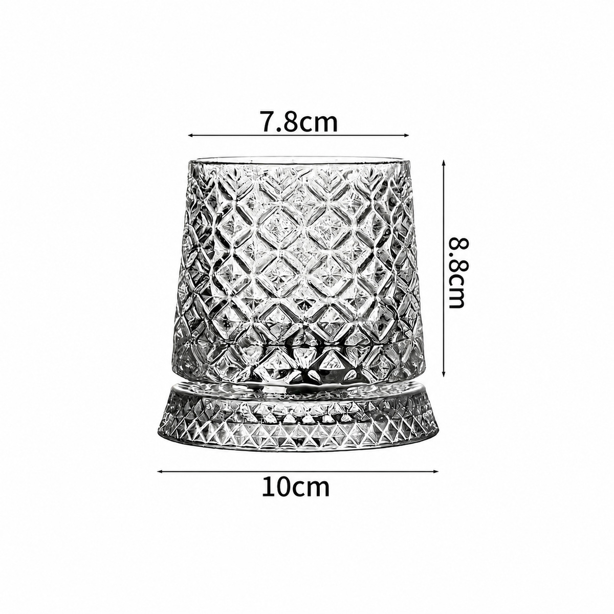 Luxury 360° Spinning Crystal Glass