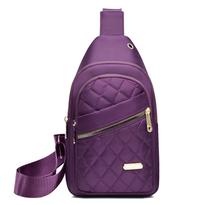 Women's Solid Color Quilted Waterproof Belt Bag - Adjustable Strap, Large Capacity, Matching Multiple Pockets