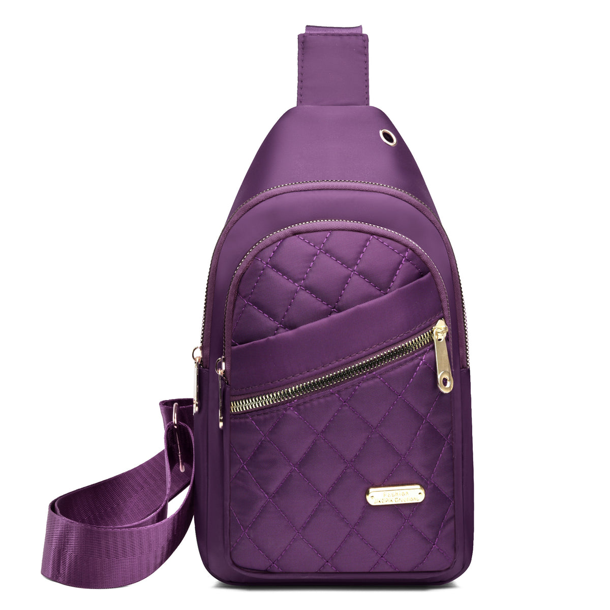 Women's Solid Color Quilted Waterproof Belt Bag