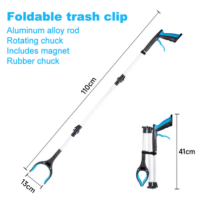 43" Extra Long Grabber Reacher Tool – Heavy Duty with 360° Rotating Jaw & Magnets