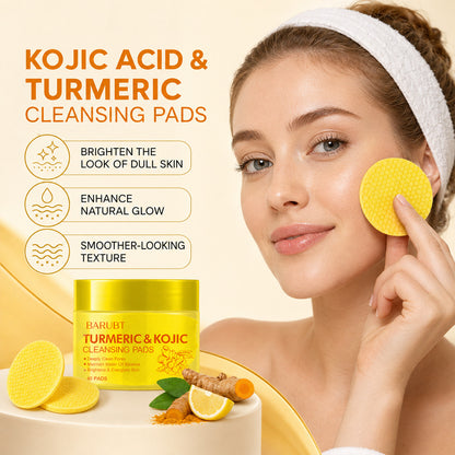 ✨ 50% OFF Turmeric Kojic Acid Cleansing Pads 🌿 Deep Clean Makeup Remover Pads For Brighter Skin