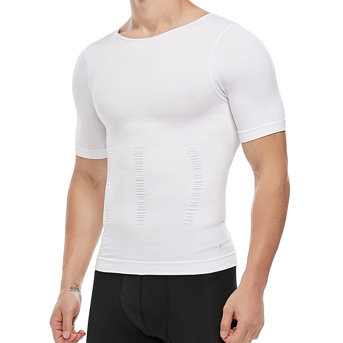 🔥 50% OFF 💪 Men's Seamless Compression Shirt – Tummy Control & Body Shaping Tee
