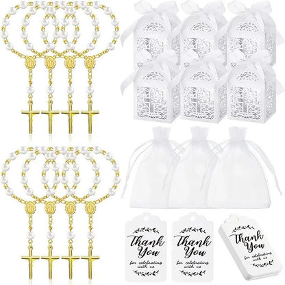 🙏 Bulk Rosary Bracelet Pack | 30 Bracelets + 30 Pouches + 30 Gift Boxes + 30 Cards Gifting