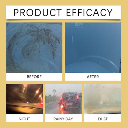 Car Windshield Oil Film Remover – Deep Glass Cleaner & Rain Repellent