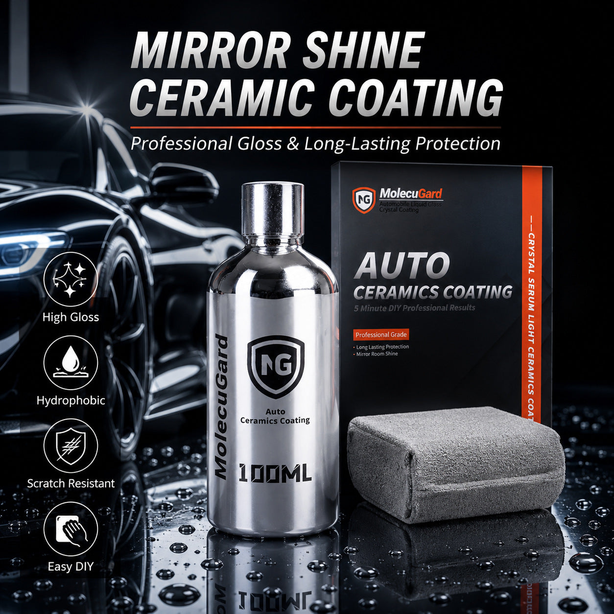 ✨ Quick-Acting Ceramic Car Coating – Dust-Resistant Paint Protection & Showroom Shine