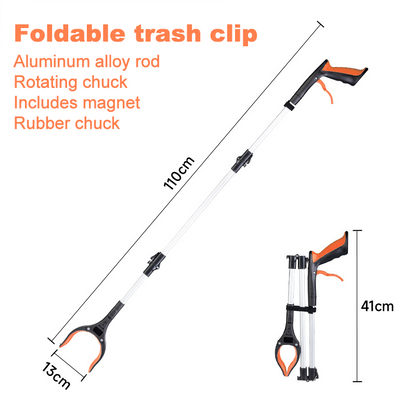 43" Extra Long Grabber Reacher Tool – Heavy Duty with 360° Rotating Jaw & Magnets