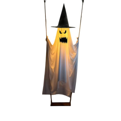 👻 Halloween Light-Up Hanging Swing Ghost – Spooky Porch & Yard Decoration 🎃