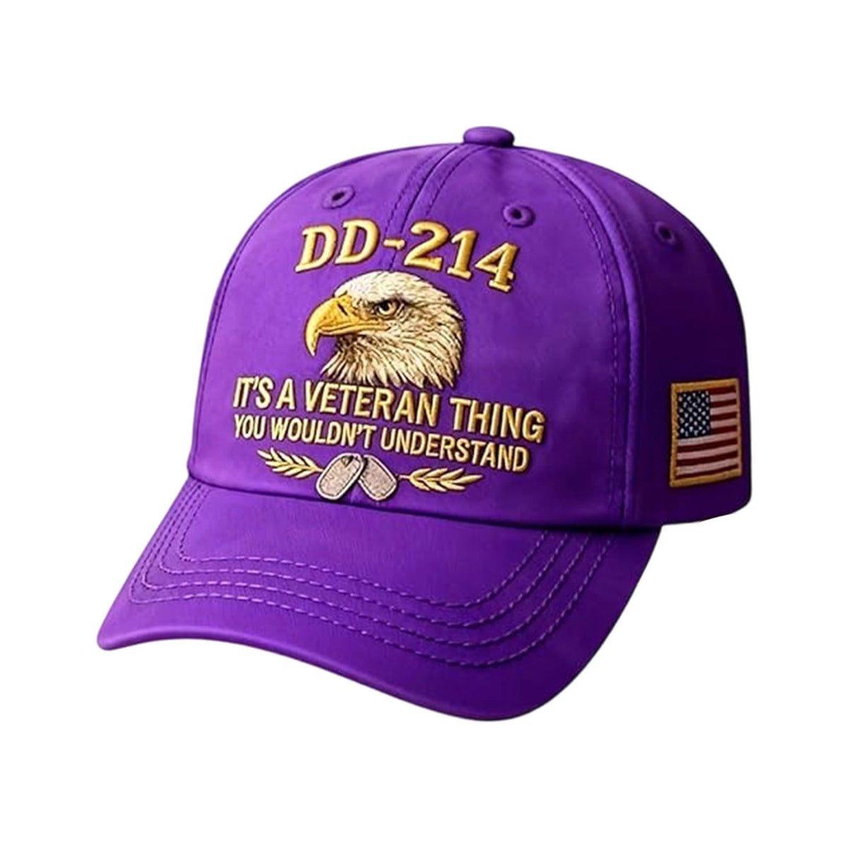 100% Handmade DD-214 Veteran Honor Embroidered Cap
