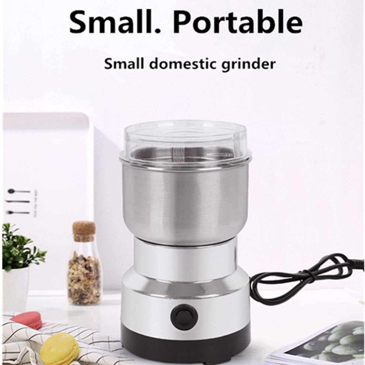 ⚙️ Stainless Steel Grain Grinder – High-Speed Electric Mill, Fine Powder in Seconds