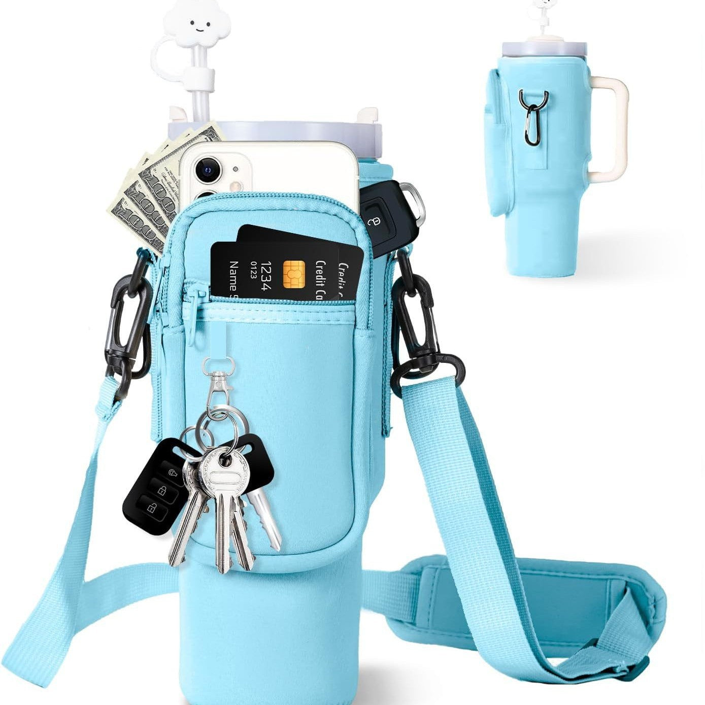 🔥Water Bottle Carrier Bag for 40oz Tumbler – Insulated Crossbody Holder