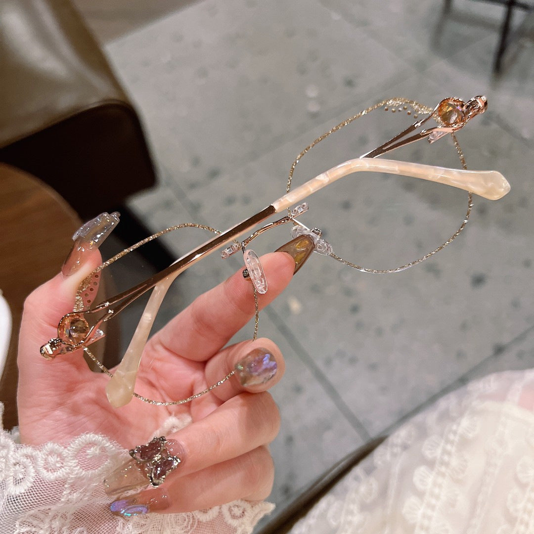 WOMEN'S DIAMOND RIMLESS ANTI-BLUE LIGHT PRESBYOPIA GLASSES