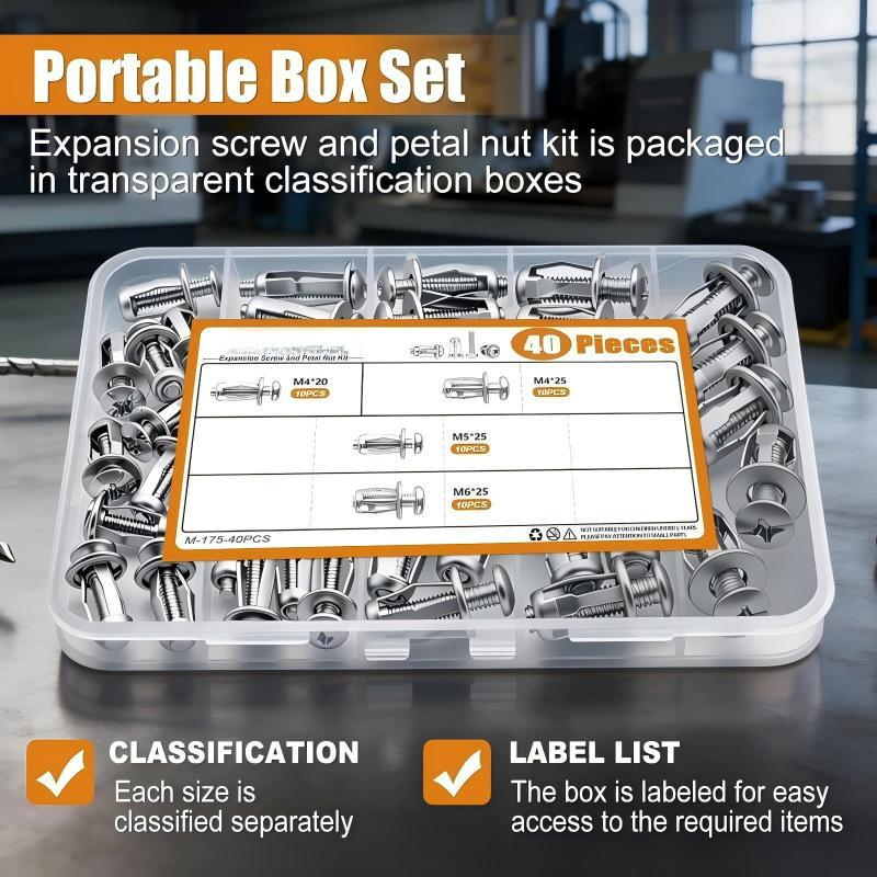 Heavy-Duty Rivet Nut Set (30/48/90PCS) - Carbon Steel Threaded Inserts with Rust-Resistant Zinc Coating, M4 M5 M6 Fasteners for Automotive, Furniture & DIY Repairs