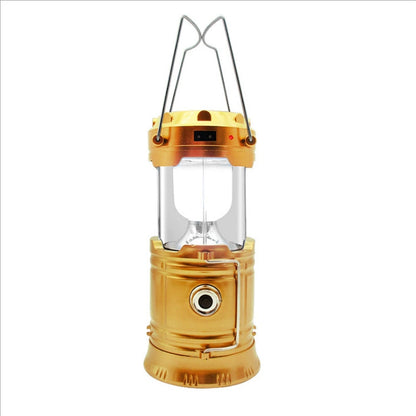 Solar Camping Lantern - Rechargeable LED Lights, Magnetic Base & Foldable Hanging Hook