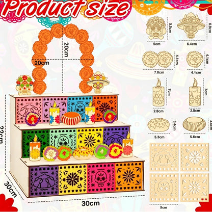 🎃🏵️Day of the Dead Wooden Altar Display Set