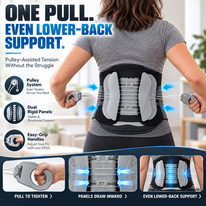 🔥 LAST DAY 50% OFF🛡️ Pulley Lumbar Support Brace – Adjustable Lower Back Support with Dual Rigid Panels