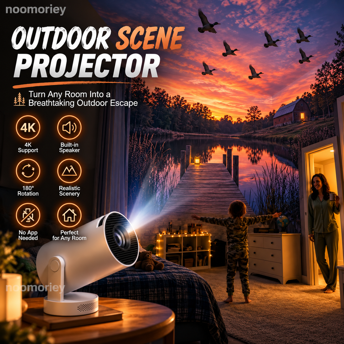 🏕️ Wildscape™ Nature Projector – Transform Any Room Into A Magical Outdoor Escape