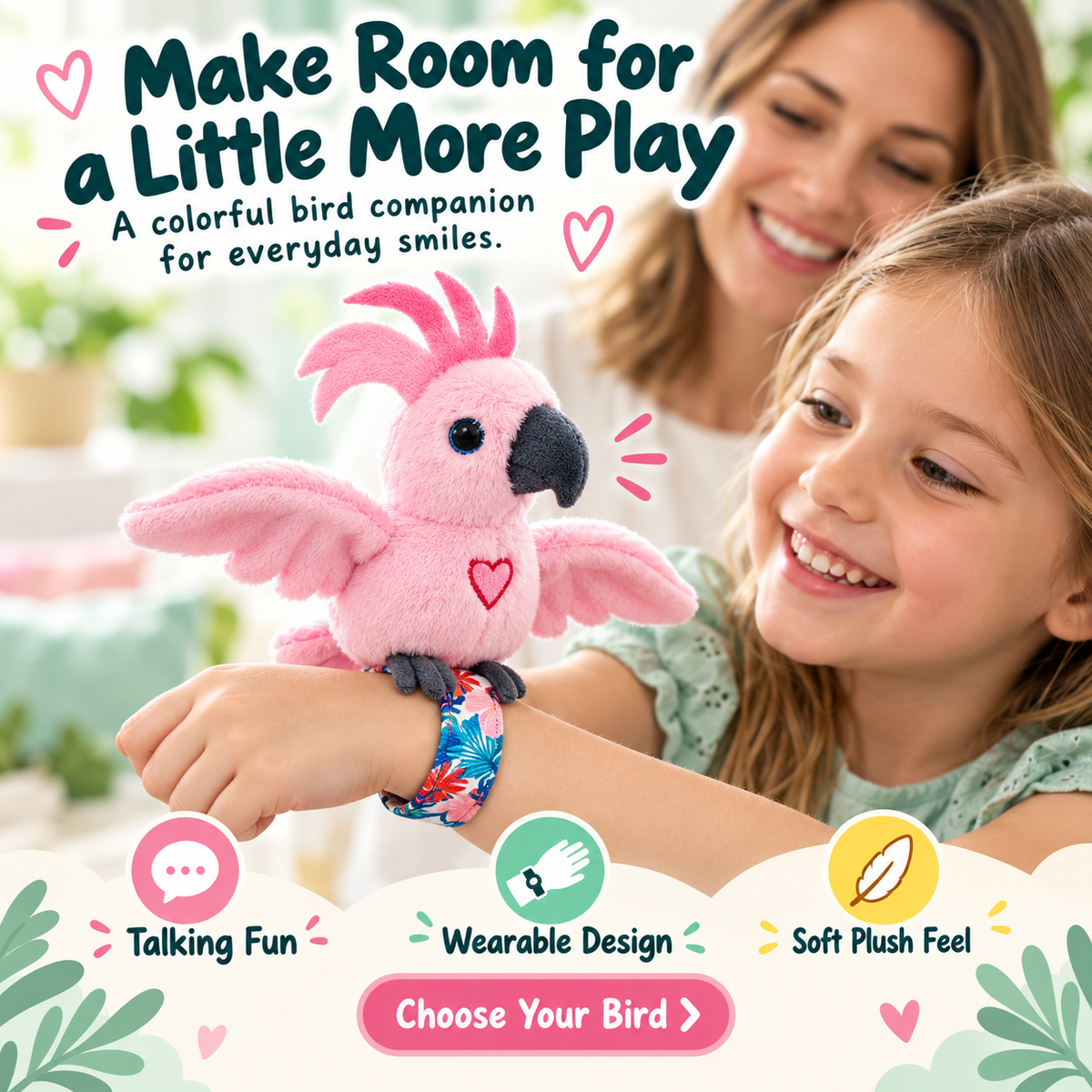 🦜 Interactive Talking Parrot Plush Toy – Fun Sound-Activated Pet Bird Companion