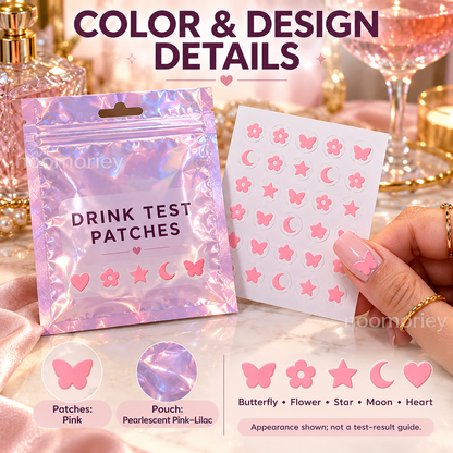 Cute Drink Test Patches, Nail Stickers for Party Safety Awareness