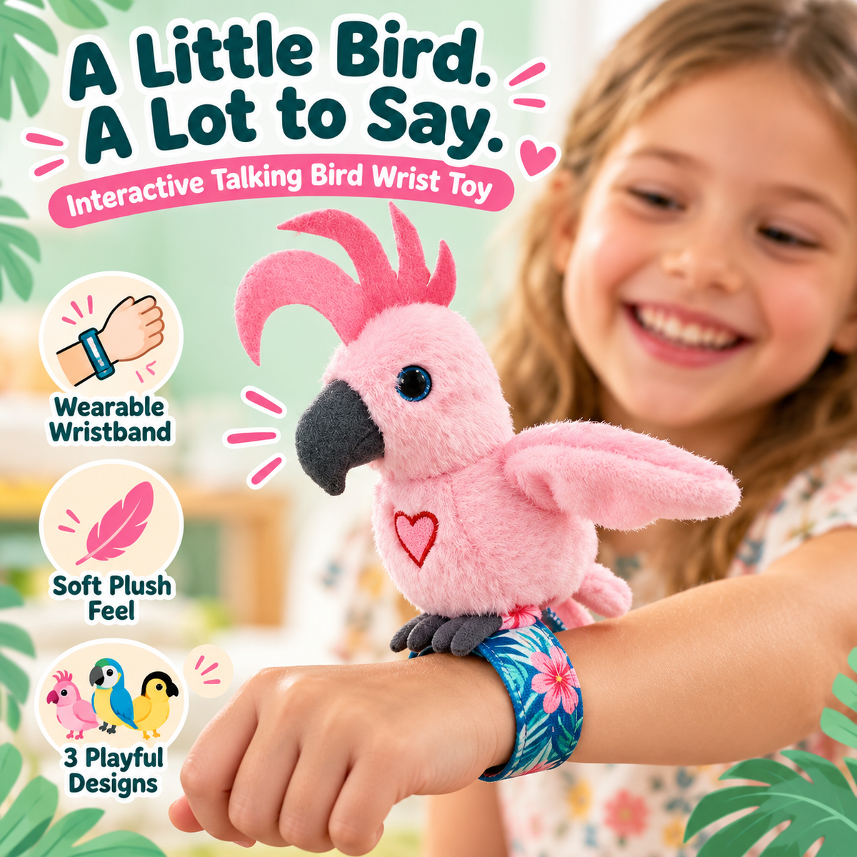 🦜 Interactive Talking Parrot Plush Toy – Fun Sound-Activated Pet Bird Companion