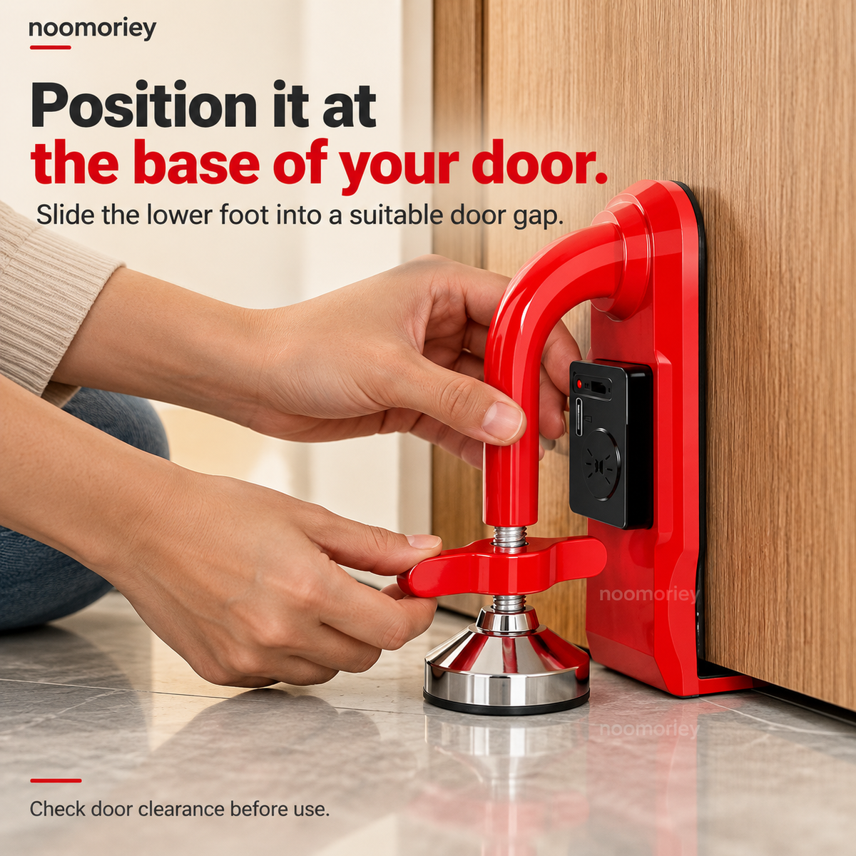 Portable Door Brace with Alarm – Adjustable, No-Drill Door Support for Home & Travel 🔒