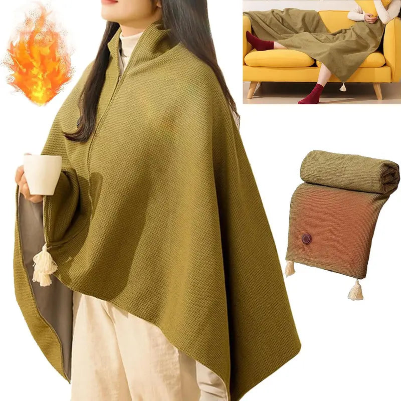 Portable Heated Shawl – Wearable Electric Heating Wrap