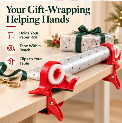 🔥🎄 Christmas Best Seller! 🎁 Gift-Wrapping Made Easy – Hands-Free Wrapping Paper Holder & Tape Dispenser ✨