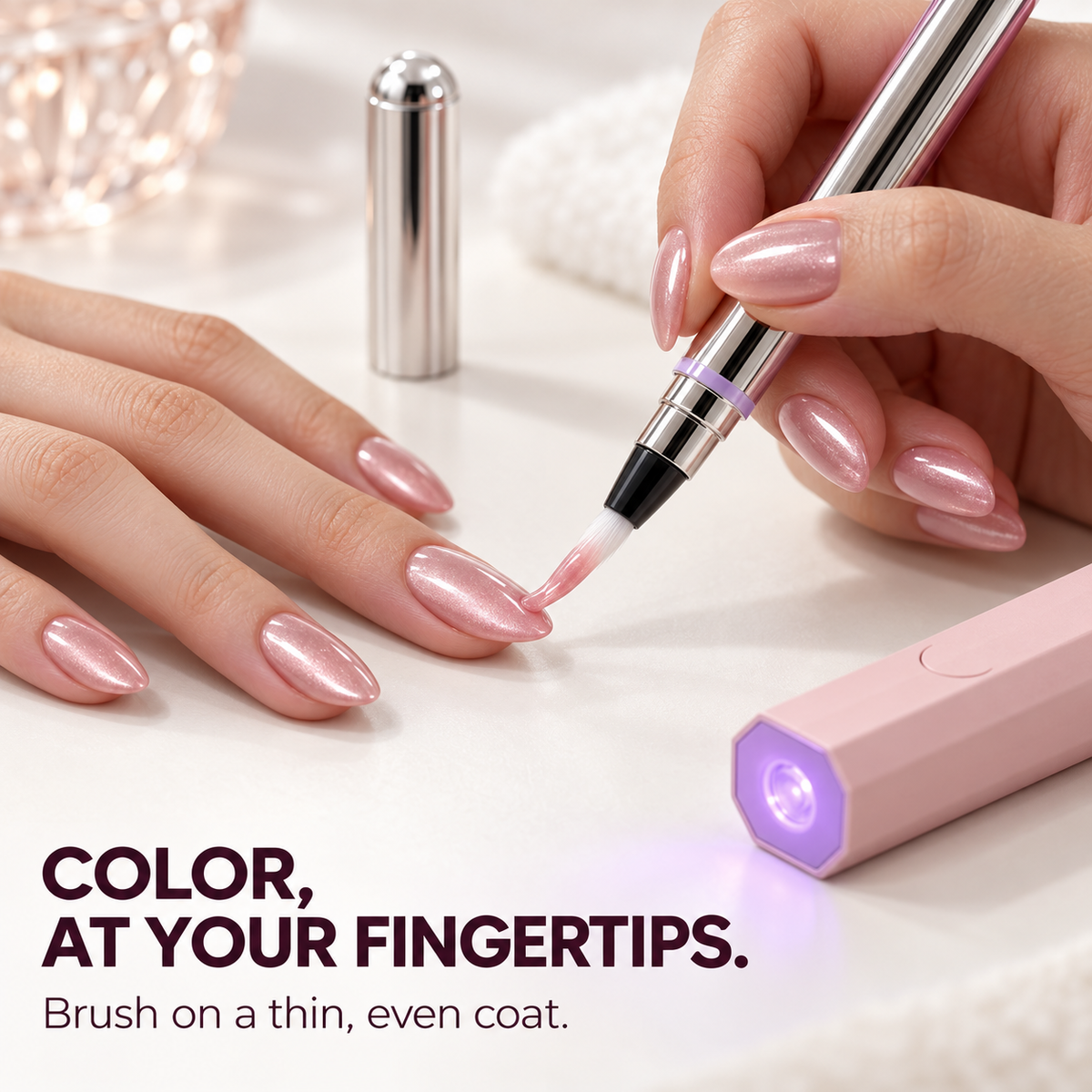 💅 Magnetic Cat-Eye Gel Nail Pen + Mini UV Lamp