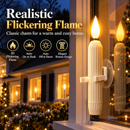 🕯️ 50% OFF Today! 3D Flickering Flameless Window Candle Lights for Cozy Holiday Decor