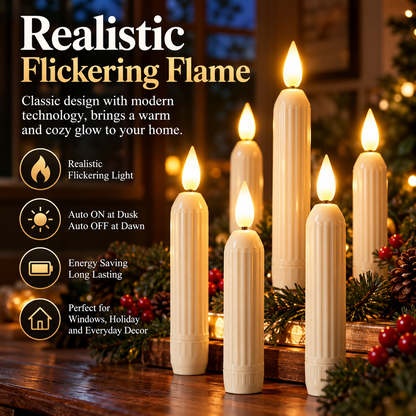 🕯️ 50% OFF Today! 3D Flickering Flameless Window Candle Lights for Cozy Holiday Decor