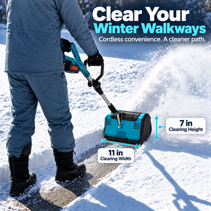 52.8" Foldable Brushless Cordless Snow Shovel – 21V 18,000mAh Battery Included,Perfect for Walkways & Patios