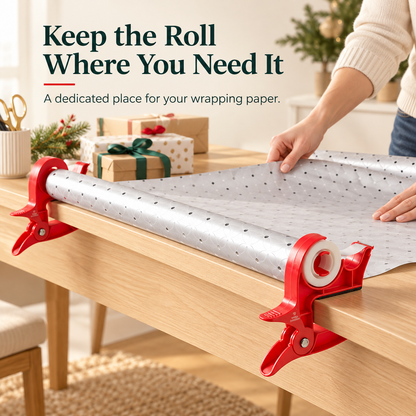 🔥🎄 Christmas Best Seller! 🎁 Gift-Wrapping Made Easy – Hands-Free Wrapping Paper Holder & Tape Dispenser ✨