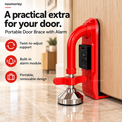Portable Door Brace with Alarm – Adjustable, No-Drill Door Support for Home & Travel 🔒