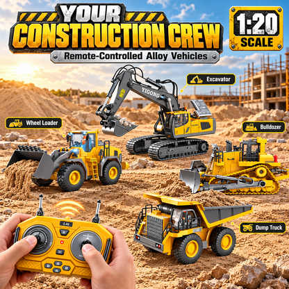 🚜2.4G Alloy RC Construction Team 1:20 Scale – 🏗️Big Remote Control Truck Fleet Toy for Boys (Free Shipping✈️)