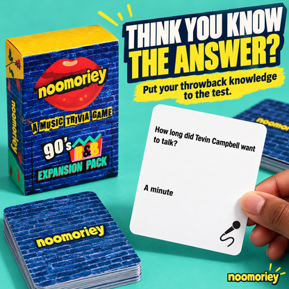 90s R&B Music Trivia Card Game – Nostalgic Party Game for Music Lovers
