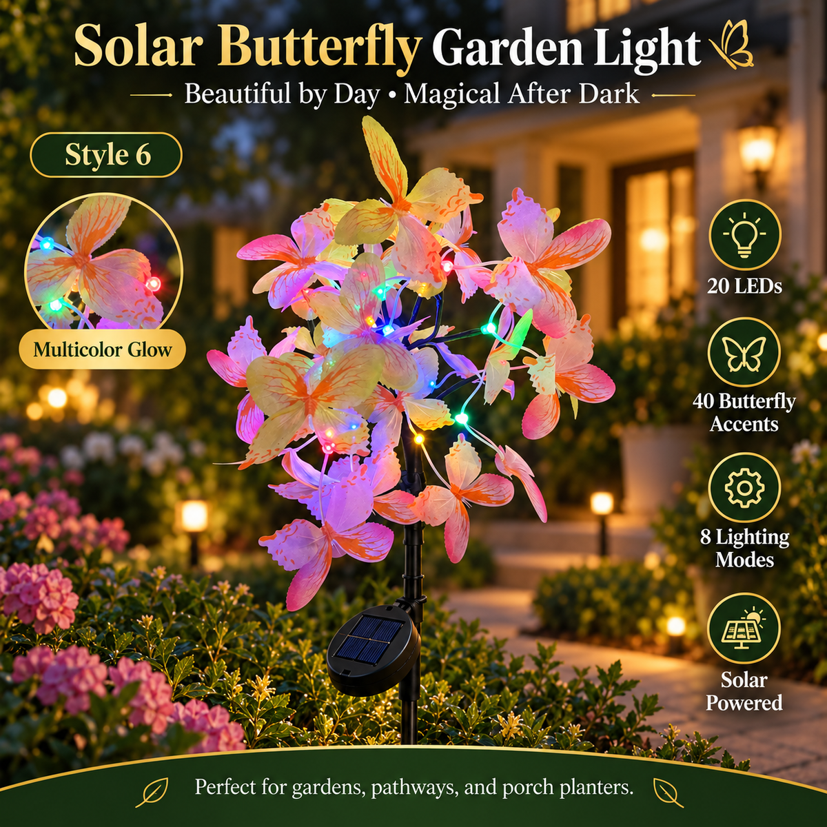 🦋✨ 50% OFF – Solar Butterfly Garden Lights | Beautiful by Day, Magical After Dark