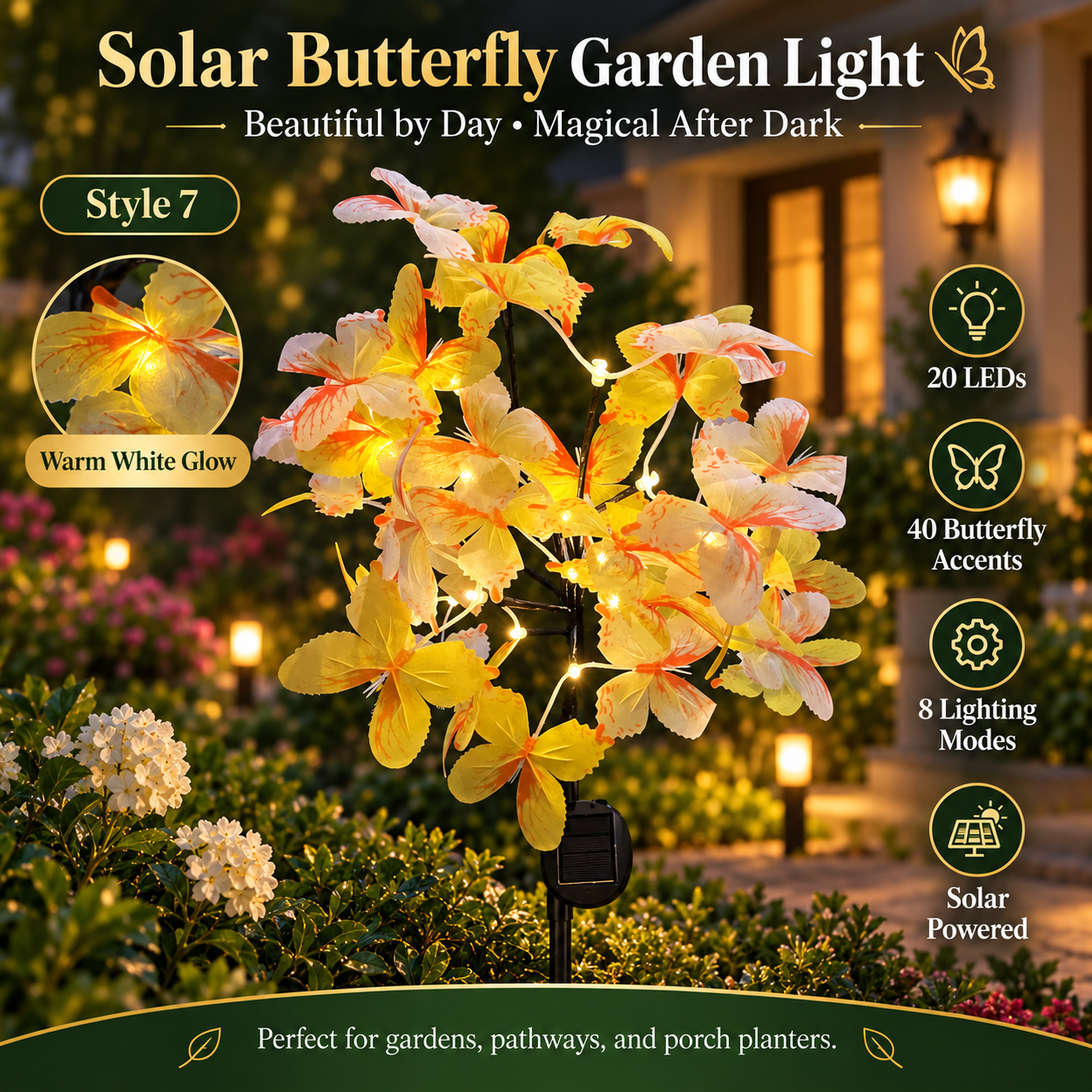 🦋✨ 50% OFF – Solar Butterfly Garden Lights | Beautiful by Day, Magical After Dark