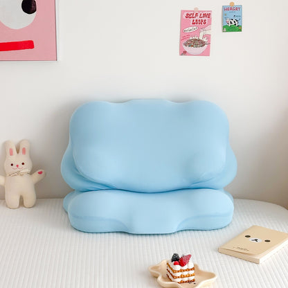 Cloud Shaped Memory Foam Pillow for Kids & Elderly, Ergonomic Cervical Pillow with Multi-Height Options, Soft Safe Pillow for Neck Pain Relief