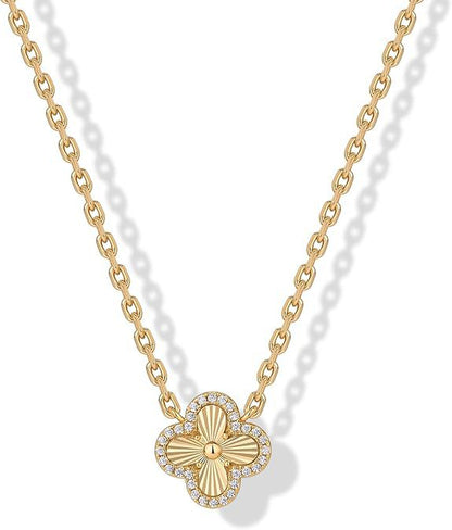 14K Gold-Plated Four-Leaf Clover Bracelet – Lucky Charm Jewelry for Women