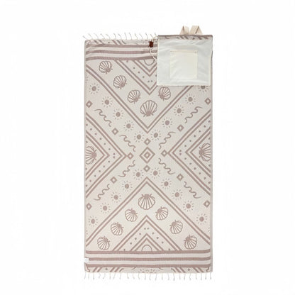 Sand Cloud 2 in 1 Towel Bag | Convertible Organic Turkish Cotton Beach Towel Backpack, Sand Resistant Quick Dry Boho Beach Blanket with Hidden Zip Pocket for Beach Pool Festival Camping
