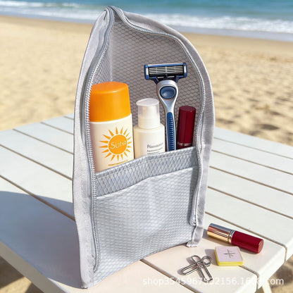 🧴 Mesh Travel Toiletry Organizer – Multi-Pocket Storage Pouch