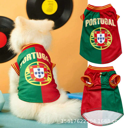World Cup National Team Pet Soccer Jersey, Breathable Mesh Sleeveless Dog Cat Football Tank Top, Mexico