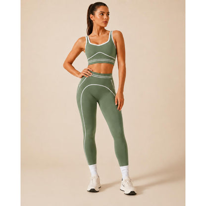 Women's Fashion Versatile High-Waisted Yoga Pants Set, Gym Training Workout Clothes, Outdoor Sports Tennis, Butt-Lifting Tight-Fitting.