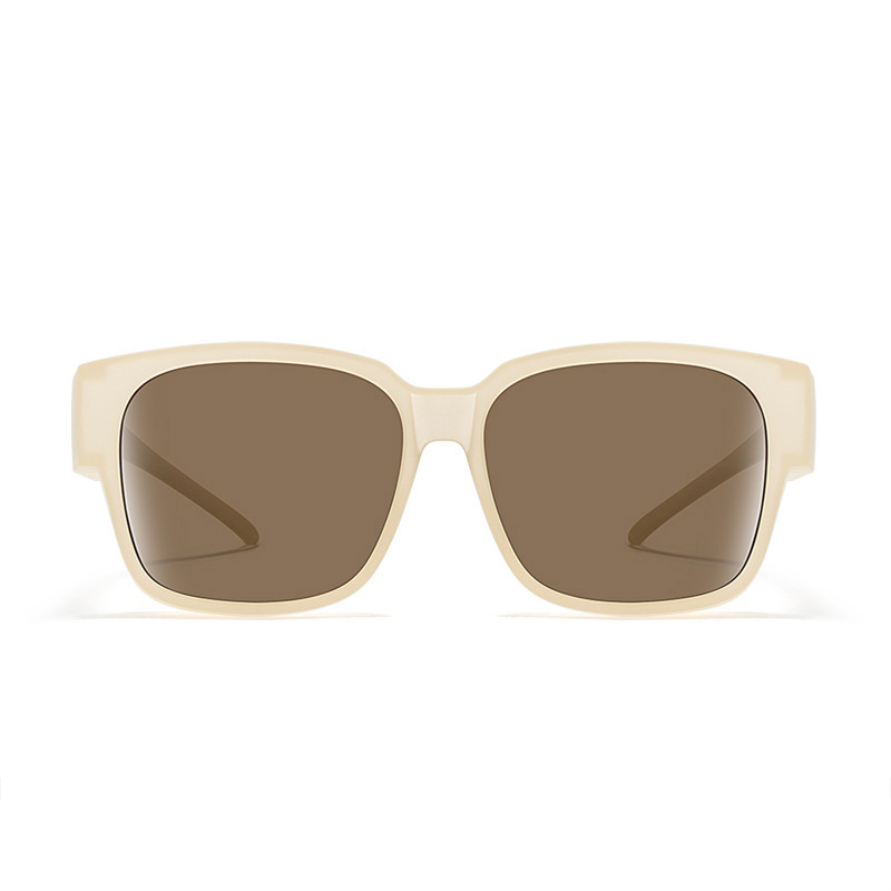 Polarized Fit Over Glasses Sunglasses for Women Men Trendy Square Wrap Around Shades UV400 Protection Lightweight & Durable