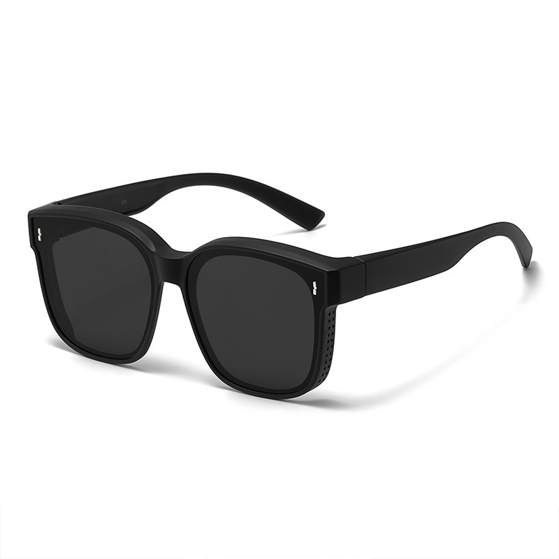 Polarized Fit Over Glasses Sunglasses for Women Men Trendy Square Wrap Around Shades UV400 Protection Lightweight & Durable