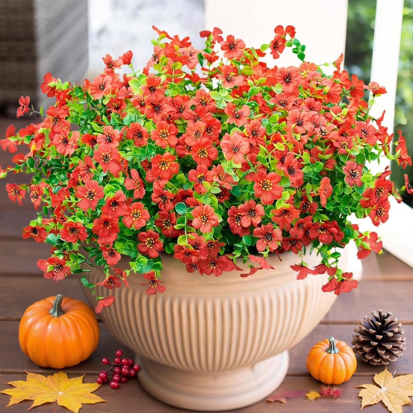 🍂Artificial Fall Flowers Faux Mums for Outdoor Indoor Garden Home Decoration