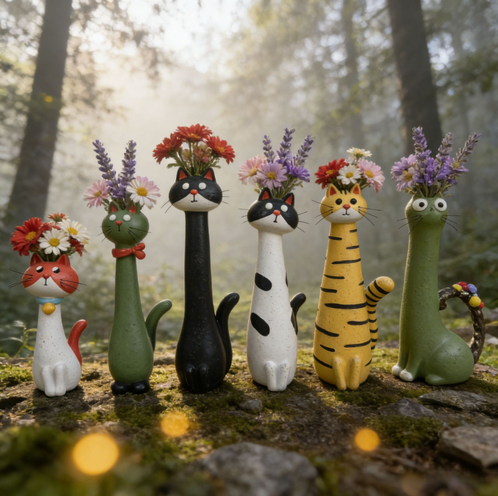 🔥LAST DAY 57% OFF - 😻Handcrafted Quirky Cat Vase