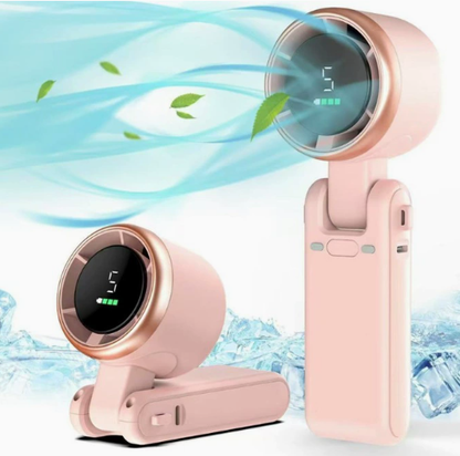 🌀 5-Speed Foldable Fan – Compact, Strong Wind, Rechargeable, On-the-Go Cooling 💨🔘