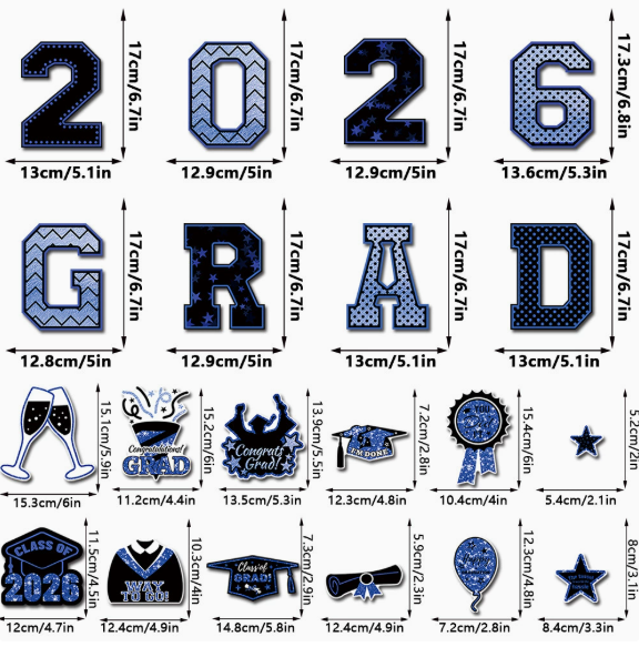 20 Pcs Graduation Magnets 2026 Cruise Door Car Magnets  Congrats Grad Cap Magnetic Decorations for Refrigerator Garage Cruise Door Party Stickers